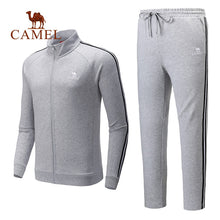 Load image into Gallery viewer, CAMEL 2 Pices Men"s Fitness Suit Long-sleeved Sports Cloth Running Sportswear Outdoor Exercise Running Suit Gym Sport Suit