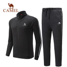 Load image into Gallery viewer, CAMEL 2 Pices Men"s Fitness Suit Long-sleeved Sports Cloth Running Sportswear Outdoor Exercise Running Suit Gym Sport Suit