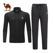 Load image into Gallery viewer, CAMEL 2 Pices Men"s Fitness Suit Long-sleeved Sports Cloth Running Sportswear Outdoor Exercise Running Suit Gym Sport Suit