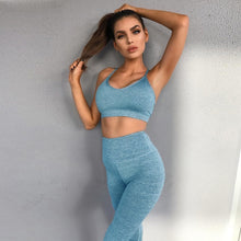 Load image into Gallery viewer, Women's Yoga Fitness Vest Suit High Waist Leggings Workout Pants/Shirts