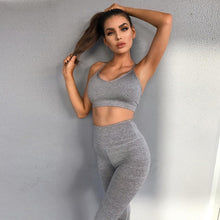 Load image into Gallery viewer, Women's Yoga Fitness Vest Suit High Waist Leggings Workout Pants/Shirts