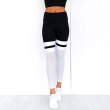 Load image into Gallery viewer, Mesh Patchwork Stripe Workout Leggings For Women
