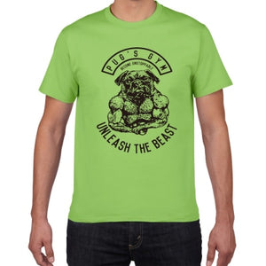 Funny PUG'S GYM dog Summer t shirt